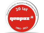 Logotyp jubileuszu 20-lecia GEOPOZu