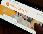 strona startowa Portalu Geodety - widok z urządzenia mobilnego