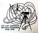 znak 250 lat geodezji Miasta Poznania 1728-1978 znak 250 lat geodezji Miasta Poznania 1728-1978